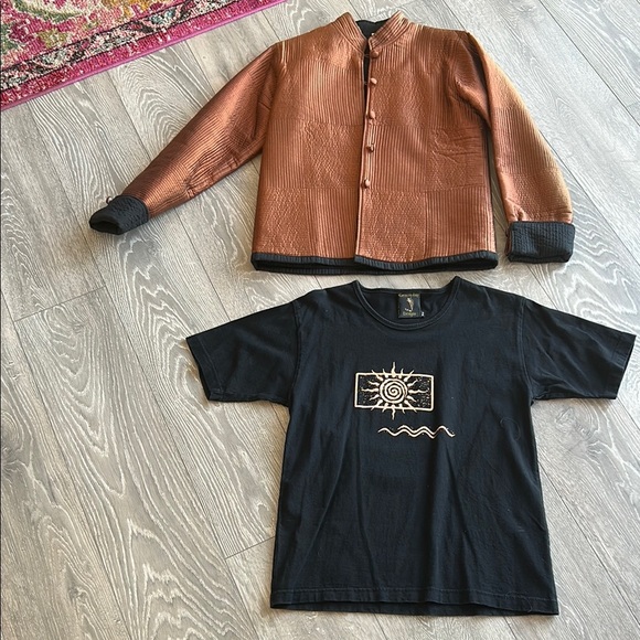 Copper Quilted Blazer and tee - Picture 1 of 12